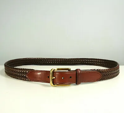 Burberry London Brown Leather Belt - Size 42  - Braided Leather Belt • $98