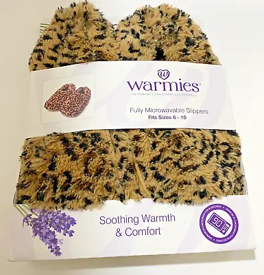 Warmies Microwaveable Slippers Cheetah Leopard Size 6-10 Women's Lavender Scent • $25