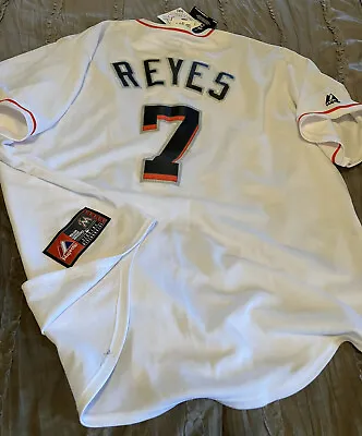 JOSE REYES Miami Florida MARLINS Baseball MAJESTIC Sewn 2XL Jersey NEW White MLB • $59.99