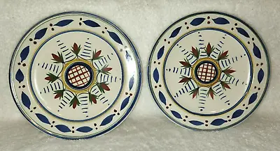 Set Of 2 Mrs Stebner Pottery Plates Suffield Ohio 8 X 8  1995 Hand Painted • $49.99