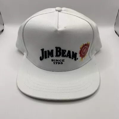 Jim Beam Hat Cap Snapback White Bourbon Logo Embroidery Alcohol Cap • $24.95