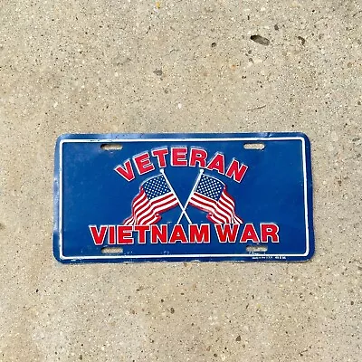 1980s Vietnam War Veteran License Plate Embossed Military Booster Metal USA Vet • $14.99