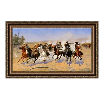 Framed Canvas Giclee Print A Dash For The Timber By Frederic Remington 24 X40   • $118.99