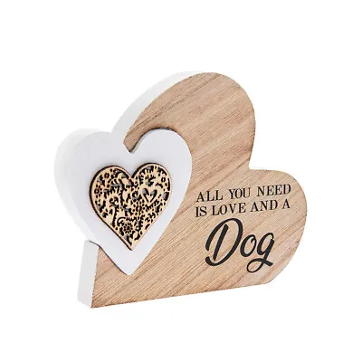 £5.58 • Buy Leonardo Double Wooden Heart Plaques - Laser Cut Mini Plaques For Loved Ones