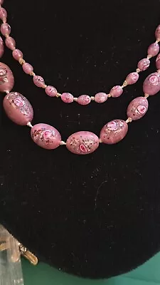 Vintage Hand-Tied Venetian Murano Glass Bead Graduated Infinity Necklace • $255.50