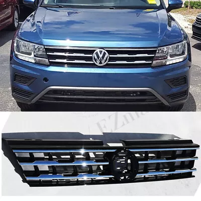 $133.50 • Buy Front Bumper Upper Grille Grill W/Chrome Trim FOR 2018-2020 VW Volkswagen Tiguan