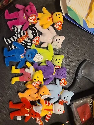 Mcdonalds 25th Anniversary Beanie Babies Teenie Beanies Set Of 12 With Tags And • $345