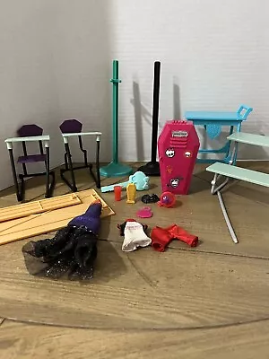 Monster High Lot Accessories School Furniture Desks Bleachers Coffin READ • $30