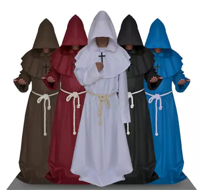 Medieval Monk's Gown Clothing Hallowmas Party Cosplay Wizard Priest Clothes • $32