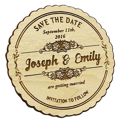 $81.39 • Buy Rustic Wedding Save The Date Wooden Magnet 20 Custom Engraved Wooden-TI1