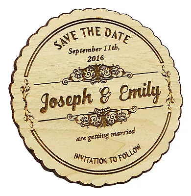 Rustic Wedding Save The Date Wooden Magnet 20 Custom Engraved Wooden-TI1 • $81.39