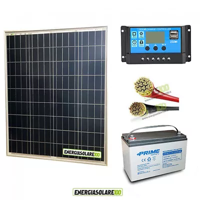 80W 12V Pin Controller Solar Photovoltaic Kit 10A 100Ah Battery Cables AGM • £316.24