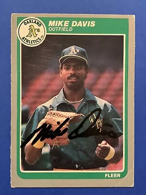 MIKE DAVIS (DODGERS 1988 WS CHAMP) Signed 1985 Fleer #422 *BENT* Autograph Auto • $3.99