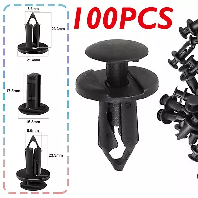 100X/Pack 8mm Bumper Clips Auto Car Hole Plastic Rivets Fastener Fender Push Pin • $1.59