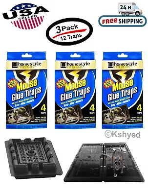 12 Traps (3 Pack) Mouse Traps Glue Non Toxic Super Sticky Board Rat Small Traps • $9.99