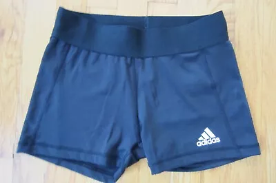 Womens Adidas AeroReady 3  Black Athletic Volleyball Run Shorts Tights Stretch S • $13.99