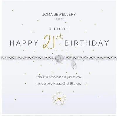 Joma Jewellery A Little Happy 21st Birthday Bracelet & Gift Bag • £16.99