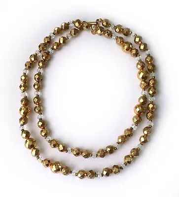 Haskell Golden Faceted Bead Necklace • $39