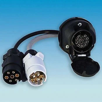 13 Pin Euro Socket To 12N 12S 7 Pin Plugs Caravan Towing Conversion Adapter Lead • £16.49