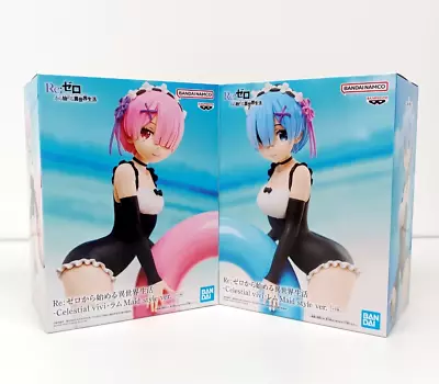 Re Zero Rem Ram Figure Set Of 2 Celestial Vivi Maid Style Ver. Banpresto • $36.75