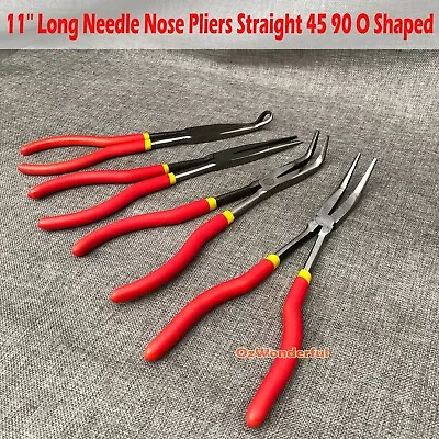 11'' Long Needle Nose Pliers Straight 45 90 O Shaped Mechanics Repair Tools • $8.50