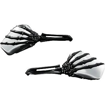$130.15 • Buy Kuryakyn Chrome Head W/ Black Stem Skeleton Mirrors Harley & Metric 1764