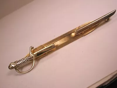 Cutlass Sabre Cavalry Officer Sword Vintage FOLDING LARGE Tie Bar Clip Long • $27.49