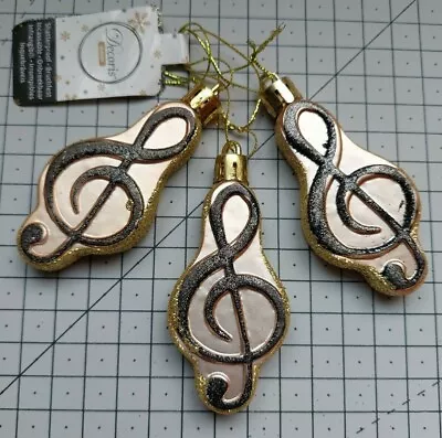 4x Decoris Hanging Music Notes Dieses - Xmas Decoration - Shatterproof • £9.99