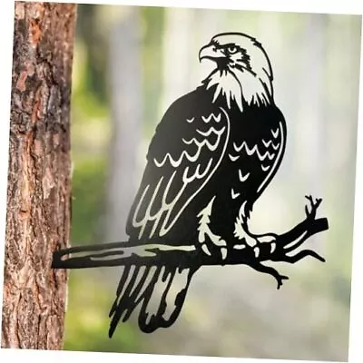 Bald Eagle Decor Metal Birds Yard Decor Yard Art Outdoor Tree Eagle 30x30cm • $35.02