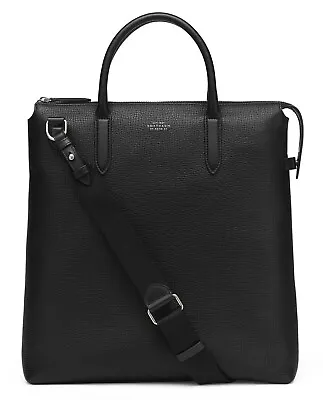 SMYTHSON Ludlow North South Zip Tote Black Leather RRP:£995! New & Unused • £495