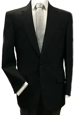 £79 • Buy Funeral Directors Jacket Black 100% Wool Herringbone Mens Ex Hire Masons Blazer