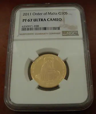 Malta 2011 Gold 10 Scudi NGC PF67UC • $650