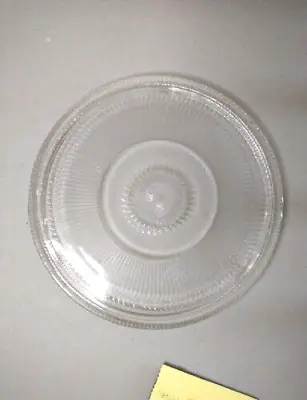 $5 • Buy Vintage Jeanette Pressed Glass Clear 12  Footed Cake Serving Platter Plate