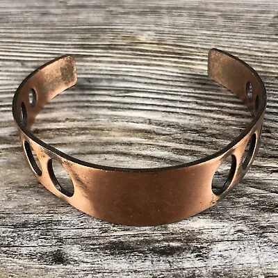 Vintage Solid Copper Cuff Bracelet W/ Holes • $14.99