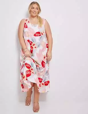 AUTOGRAPH - Plus Size - Womens Maxi Dress - Grey - Summer Floral Trapeze Dresses • $30.15