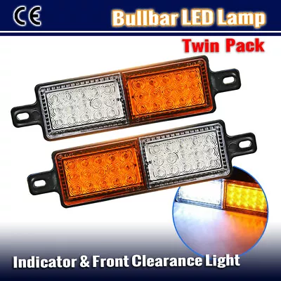 2x Bullbar Front Indicator 30 Led Light Amber White Drl Park Lamp For Tjm Truck • $42.95