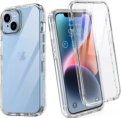 Clear 360 Full Body Case For IPhone 15 14 13 12 11 Pro Max XR XS Max 7 8 Plus SE • £3.25