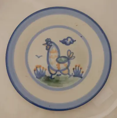 M A Hadley Pottery 7  Rooster Country Scene  Salad Plate • $22.49