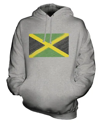 Jamaica Scribble Flag Unisex Hoodie Top Gift Jamaican Football • £34