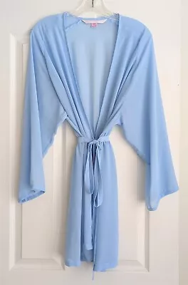 Victoria's Secret Vintage Sheer Light Blue Short Robe Wrap One Size Bridal • $24.99