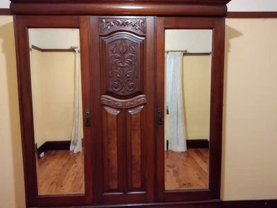 $400 • Buy Large Antique Cedar Double Mirrored Wardrobe 
