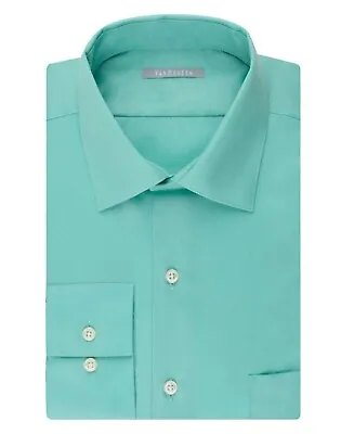 NewVan Heusen Mens Dress Shirt Athletic-Fit Long Sleeve Lux Sateen No-Iron Luna • $14.98