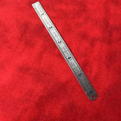 VINTAGE 6  STAINLESS STEEL MACHINIST 6  RULER - MARKETING PIECE (k12) • $5