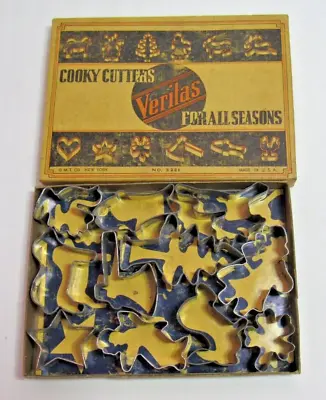 Vintage VERITAS Cooky Cutters For All Seasons G.M.T. Co #321 Tin Cookie Cutters • $15.99