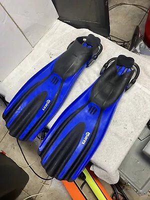 Mares Avanti Super Channel OH Open Heel Scuba Fins Blue Regular 7876B25X Nice! • $100