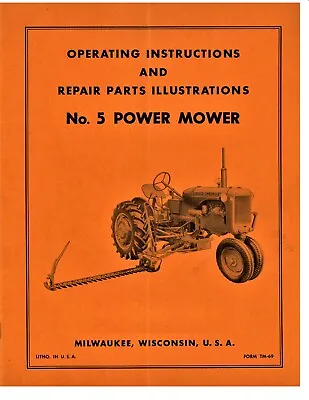 Allis Chalmers CA No. 5 Power Sickle Mower Owner's & Repair Parts Manual AC Hay • $20