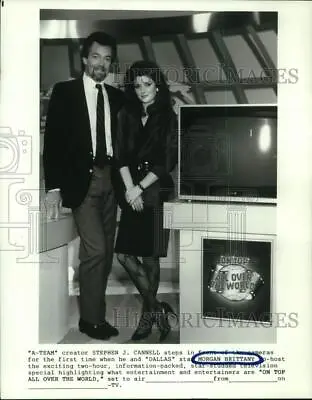 1985 Press Photo  A-Team  Creator Stephen Cannell  Dallas  Star Morgan Brittany • $16.99