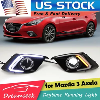 For Mazda 3 Axela 2014 2015 Drl Led Daytime Running Light Fog Lamp W Turn Signal • $78.99