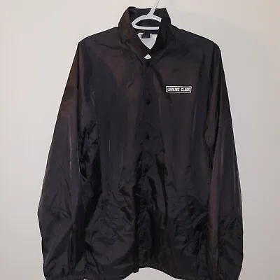 Lurking Class Jacket Windbreaker Men's Size Large Snap Button Black White • $39.95