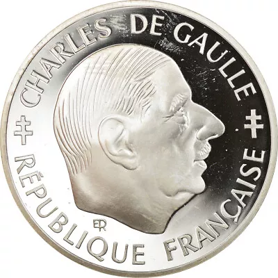 [#857017] Coin France Charles De Gaulle Franc 1988 Paris Proof MS Sil V • $66.24